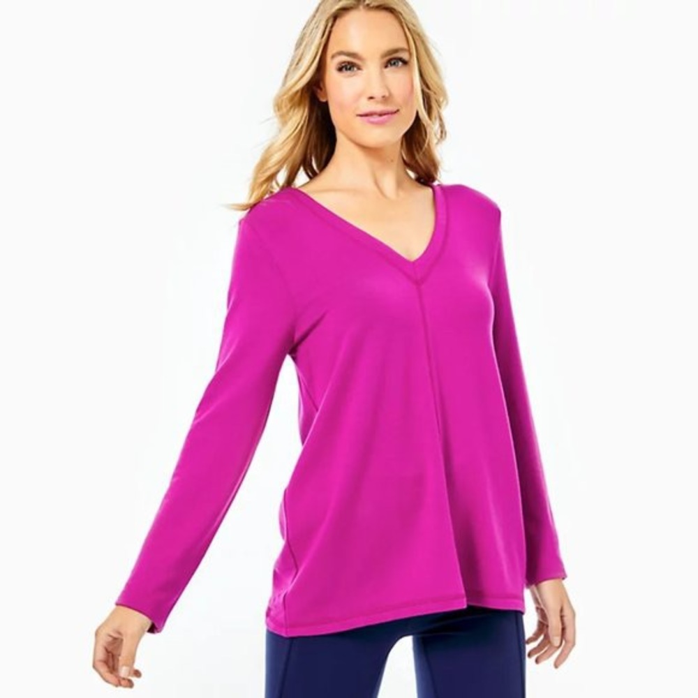 Lilly Pulitzer luxletic areli pullover Bordeaux Large EUC